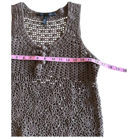 Robert Rodriguez Womens Knit Tank Top Brown Cotton Crochet Shirt Layer S - Picture 7 of 7